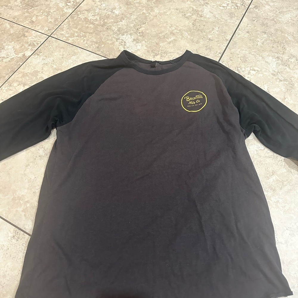 Brixton Black and Dark Gray Long Sleeve Raglan Tee